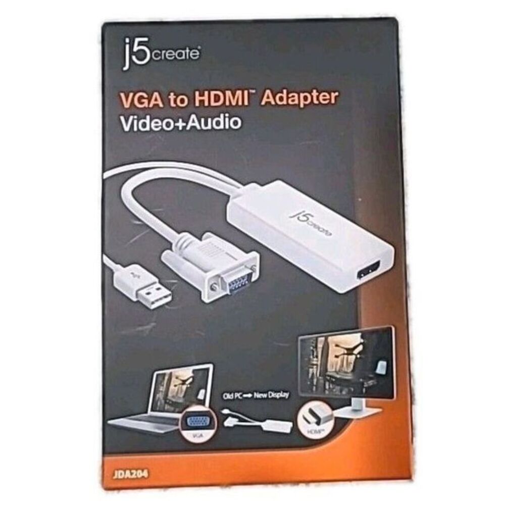 J5 Create VGA to HDMI Video + Audio Plug and Play Adapter JDA204